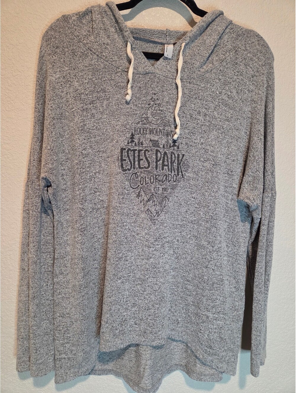 Techstyles Estes Park Colorado Souvenir Tourist Hooded Sweatshirt Size Large